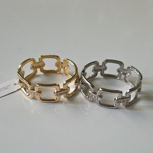 Natasha‎ Couture Gold and Silver Link Bracelets